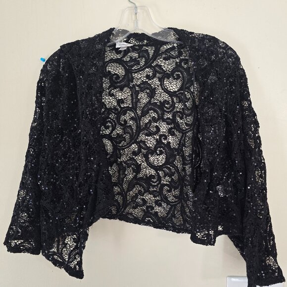 Women's Black Sequin Shaw Size 14/16 - Picture 1 of 5